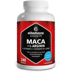 Vitamaze MACA 4:1 Hochdosiert + L-Arginin Kapseln 240 St