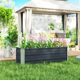 Outsunny Hochbeet 125 x 47 x 40 cm Kohlegrau