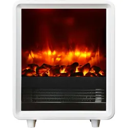 Elektrokamin BALDERIA George - Elektro-Kaminofen, Heizung 2000W - Weiß