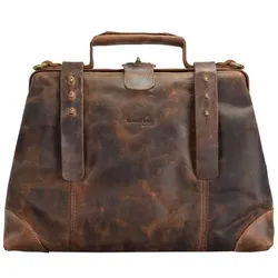 Greenland Nature Classic Bügeltasche Doktorkoffer Leder 37 cm brown