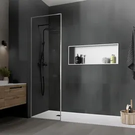 luxebath Duschnische Silber aus Edelstahl Wandnische Duschablage