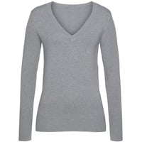 VIVANCE V-Ausschnitt-Pullover Damen grau-meliert Gr.36/38