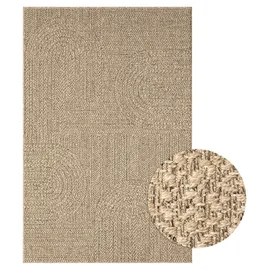 The CarPET Teppich THE CARPET "Kansas", beige (natur), B:60cm H:1mm L:90cm, Polypropylen, Teppiche, Teppich, moderner robuster In und Outdoor Teppich Jute Look