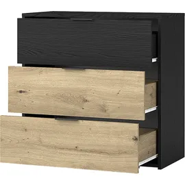 byLIVING Rimini 80 x 80 x 40 cm Schwarz / Artisan Eiche