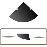 Vidaxl - Eckregale 2 Stk. mit Verchromten Halterungen Glas Schwarz - Wandregal - Eckregal - Glasregal - Schwarzes Regal - Regalset
