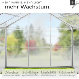 Tectake Gewächshaus Alu HKP 4 mm 3,7 m2