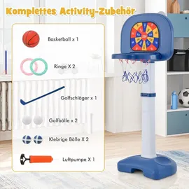 Costway Basketballkorb 4 in 1 blau 100 - 140 cm