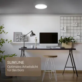 B.K.Licht LED Panel 1 Flach rund 18W 2400lm 4000K spritzwassergeschützt Weiß