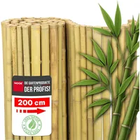 Noor Sichtschutzmatte 180 x 200 cm Beige Bambus