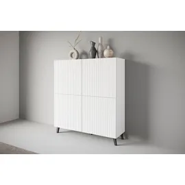 INOSIGN Highboard Phuket, Front MDF, moderne Kommode mit 4 Türen und 8 Fächern, Breite 120 cm weiß