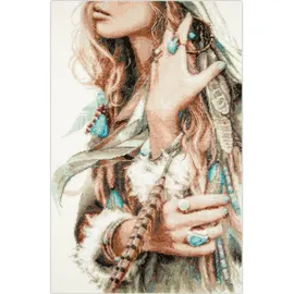 Marussia Magic Needle Kreuzstich Stickpackung Boho-Girl, Zählmuster, 27x43cm