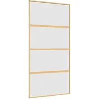 vidaXL Haustür Schiebetür Golden 102,5x205 cm Matt ESG-Glas und Aluminium (1-St) 102.5 cm