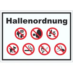 HB-Druck Aufkleber Hallenordnung A9 (37x52mm)
