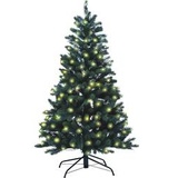 Xenotec PE-BM150 Künstlicher Weihnachtsbaum mit Beleuchtung Tanne LED Grün mit Ständer