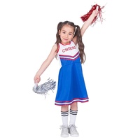 Cheerleader Cheers Kostüm für Mädchen, Blau / Weiß / Rot, 140
