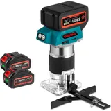 700W Oberfräse Kantenfräse 10000-30000 U/min Tischfräsmaschine Fräsmaschine Holz mit 2 Batterie