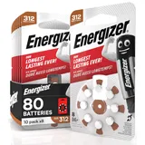 80 Hörgerätebatterien Energizer Größe 312 Braun ohne Quecksilber - 10 Packungen mit 8 Batterien