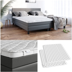 VitaliSpa Topper Matratzenschoner 160x200 cm Matratzen-Auflage weiß Microfaser