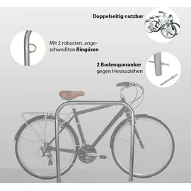 Baumarktplus Fahrradständer 2er Set Typ U 114 x 78 cm Ø 49 mm grau