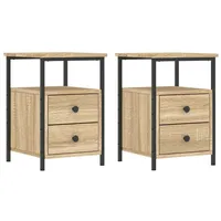 VidaXL Nachttische 2 Stk. Sonoma-Eiche 34x35,5x50 cm Holzwerkstoff