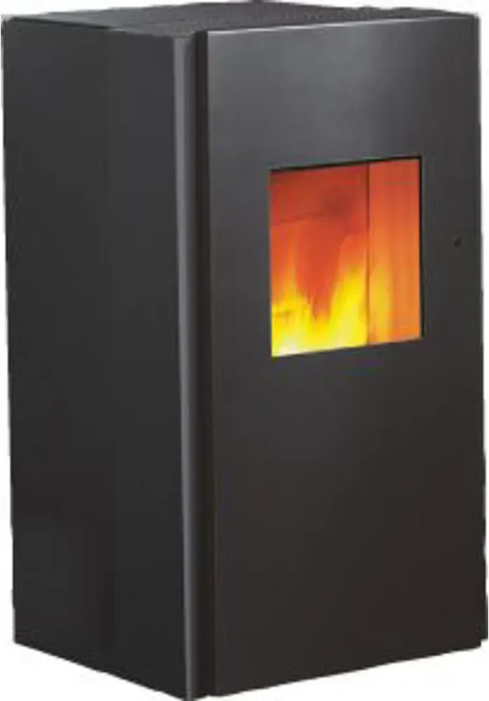 Wodtke Primärofen Frank water+, Stahl black, flache Tür, 10 kW