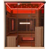 Dewello Dewello® Infrarotkabine Infrarotsauna KENORA 160x120 für 2-3 Personen aus Hemlockholz, Dual-Therm, mit Salzsteinoptik