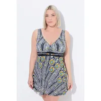 Ulla Popken Badekleid Pfau Schwarz 52