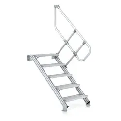 Treppe 15 Stufen, 45°, Stufenbreite 800mm, einseitiger Handlauf