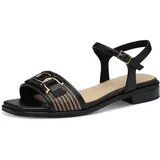Marco Tozzi Damen Sandalen flach mit Schließe Bequem, Schwarz (Black), 36