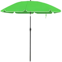 UAC Sonnenschirm, Ø 200 cm, Gartenschirm, UV-Schutz bis UPF 50+, knickbar, tragbar, Schirmrippen aus Glasfaser, mit Transporttasche grün