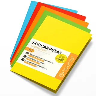 Schnellhefter Pappe A4, Mappen für Dokumente 180g, Klassifizierungsmappe für Unterlagen, Packung mit 50 Stabilen Schnellheftern in Verschiedenen Farben und Archivierung - Ofituria (Intensive Mischung)