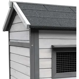 Wiltec Freilaufgehege Hasenstall 146 x 75 x 83 cm hellgrau