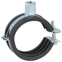Tecuro Einhand Schraubrohrschelle, M8/M10, verzinkt mit Schallschutzeinlage 26-30 mm