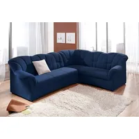 DOMO collection Ecksofa »Papenburg B/T/H: 242/190/84 cm L-Form«, wahlweise mit Bettfunktion, Langer Schenkel links oder rechts blau