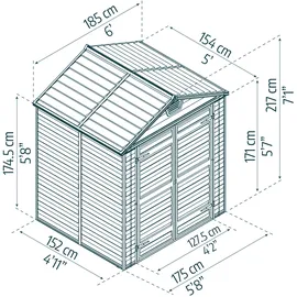 CANOPIA Skylight 6x5 1,86 x 1,54 m silber