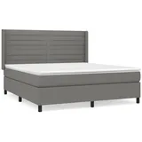 vidaXL Boxspringbett mit Matratze Dunkelgrau 160x200 cm Stoff