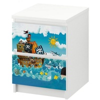 MyMaxxi Möbelfolie Kommodenaufkleber Malm Seeräuber mit Schiffen 40.2 cm x 43.5 cm