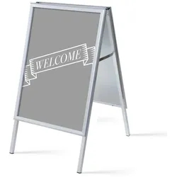 SHOWDOWN Displays Showdown Kundenstopper - DIN A1 - Komplett-Set - Welcome Englisch - Grau/Schwarz