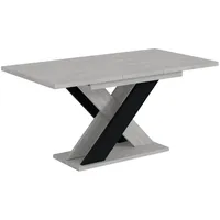 Altdecor Esstisch Schwarz, Holzwerkstoff, Rechteckig,Rechteckig, Bodenplatte, 90x75x120 cm, Esszimmer,