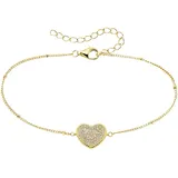 aniston jewelry & watches Armband "Schmuck Geschenk Silber 925 Armkette Herzchen", gold (gelbgoldfarben, kristallweiß, kristallweiß), ANISTON JEWELRY & WATCHES, Armbänder, Damen, 22cm, Silber 925 (Sterlingsilber), Armband, mit Zirkonia (synth.)