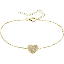 aniston jewelry & watches Armband "Schmuck Geschenk Silber 925 Armkette Herzchen", gold (gelbgoldfarben, kristallweiß, kristallweiß), ANISTON JEWELRY & WATCHES, Armbänder, Damen, 22cm, Silber 925 (Sterlingsilber), Armband, mit Zirkonia (synth.)