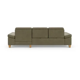 sit&more Ecksofa SIT & MORE "Westham L-Form", grün (olive), B:275cm H:88cm T:172cm, 100% Polyester, Sofas, Ecksofa, mit Recamiere, mit oder ohne Bettfunktion, Bettkasten, Füße Eiche