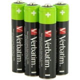 Verbatim Premium wiederaufladbare Akkus AAA-Batterien 4-er Pack, 1,2V 950mAh, NiMH-Akkus HR03 aufladbar, Low-self-discharge, Mignon-Akkus vorgeladen für Controller Spielzeug Kamera uvm