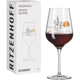 Ritzenhoff & Breker RITZENHOFF 3001008 Rotweinglas 500 ml - Serie Herzkristall Nr. 8 - Glas mit Japanmotiv in Roségold - Made in Germany