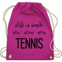 Shirtracer Turnbeutel Life is simple Tennis - Tennis Zubehör - Turnbeutel, Tennis Spiele Tennisspieler Geschenk rosa