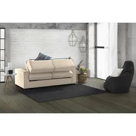 Talamo Italia Schlafsofa Adela, Ecksofa, 100% Italy, Sofa mit Drehöffnung, Rechte Containerhalbinsel, mit Standardarmlehnen, Cm: 280x95h90, Beige - Beige
