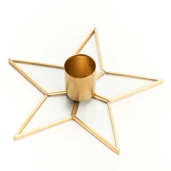 Kerzenhalter Stern - Gold Anderes Metall Amadeus 12x11.5 cm