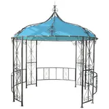 MCW Pergola Cabrera, Mit Wasserablaufösen, stabiler Stand, Abnehmbarer Bezug, rund blau