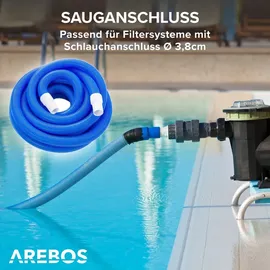 Arebos Poolbürste, Poolreiniger, Saugbürste, Teleskopstange, Poolsauger mit Schlauch, robuste Poolbürste mit seitlichen Borsten