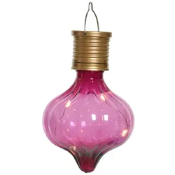 MARELIDA LED Solar Glühbirne Gartenleuchte Balkon Kugelleuchte  H: 11,7cm pink